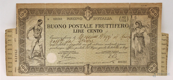 Buono Postale Fruttifero. - Asta ASTA A TEMPO - Aste Pirone