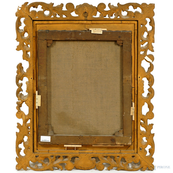 Pittore del XIX secolo, Ritratto di gentiluomo, olio su tela, cm 66x54,5, entro cornice