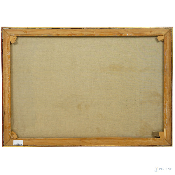 Senza titolo, olio su tela, firmato in basso a sinistra Piras, cm 70x100, entro cornice