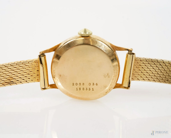 Orologio da polso "Certina" in oro 18 KT, quadrante circolare cm 2,5, lunghezza cm 18, peso gr. 2...