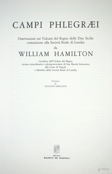 Campi Phlegraei, osservazioni sui Vulcani del Regno delle Due Sicilie comunicate alla Società Reale di Londra da William Hamilton, Edizione Banco di Napoli, 1985