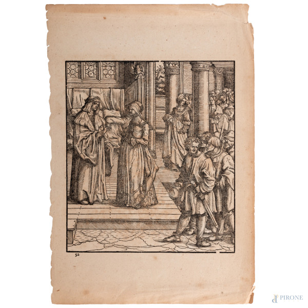 Hans Burgkmair (1473-1531), Coppia Xilografie dalla serie "I trionfi di Massimiliano I" in prima ...