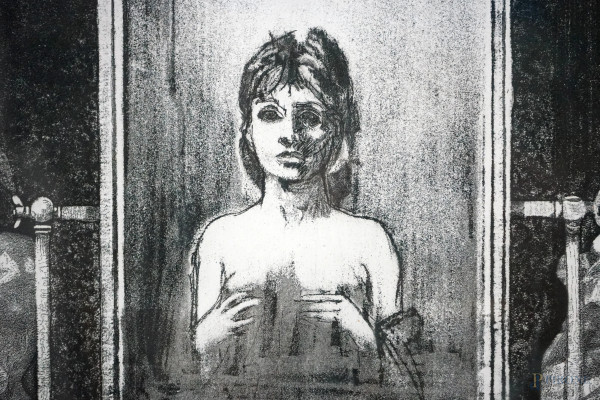 Senza titolo, acquaforte, cm 50x70, ES.1/90, entro cornice.