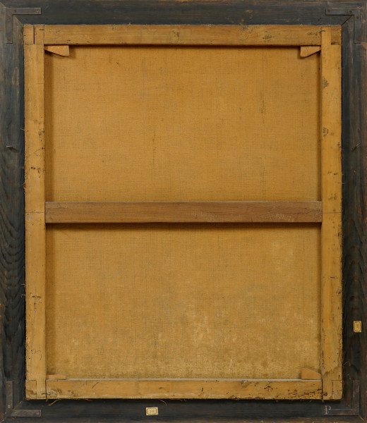 Scuola italiana del XVIII secolo, San Giovanni Battista, olio su tela, cm 122x104, entro cornice