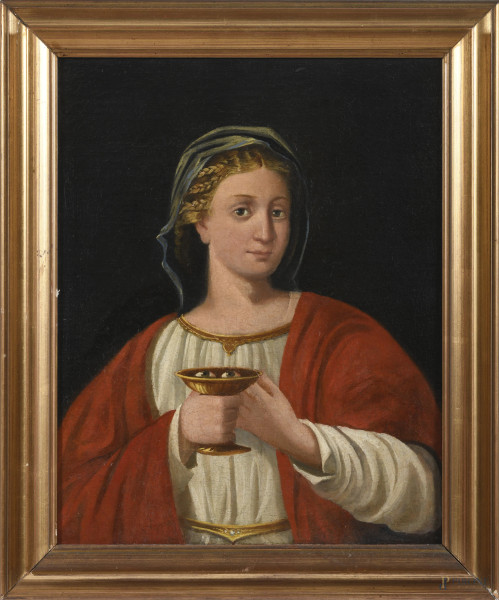 Santa Cecilia, XVIII secolo, olio su tela, cm 48,5x39, entro cornice