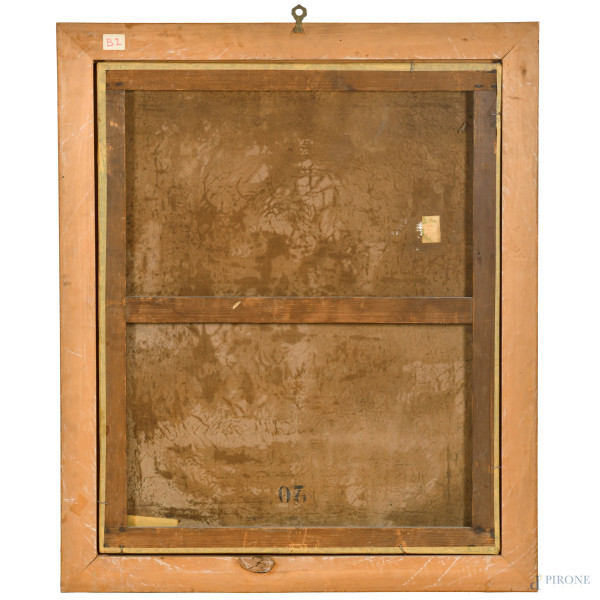 M. Lefevre, Primavera, olio su tela, cm 73x60 entro cornice, firmato e datato 1910 in basso