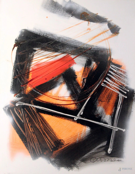 Antonio Del Donno - Astratto, olio su tela, 90x70 cm