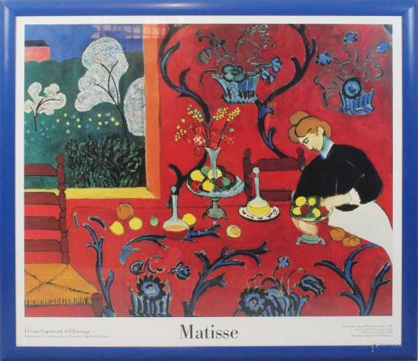 La chambre rouge, multiplo su carta da Henri Matisse, cm 112x97