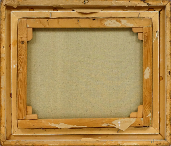 Paesaggio invernale, olio su tela, cm 40x50, firmato, entro cornice