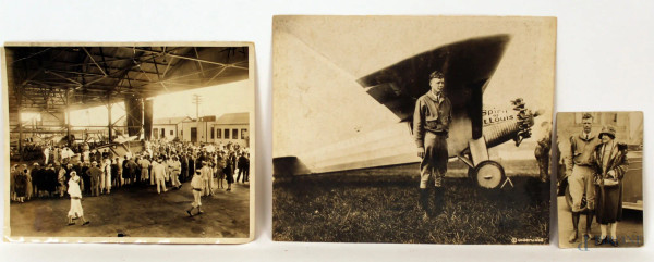 Lotto composto da due foto originali di Charles Lindbergh.