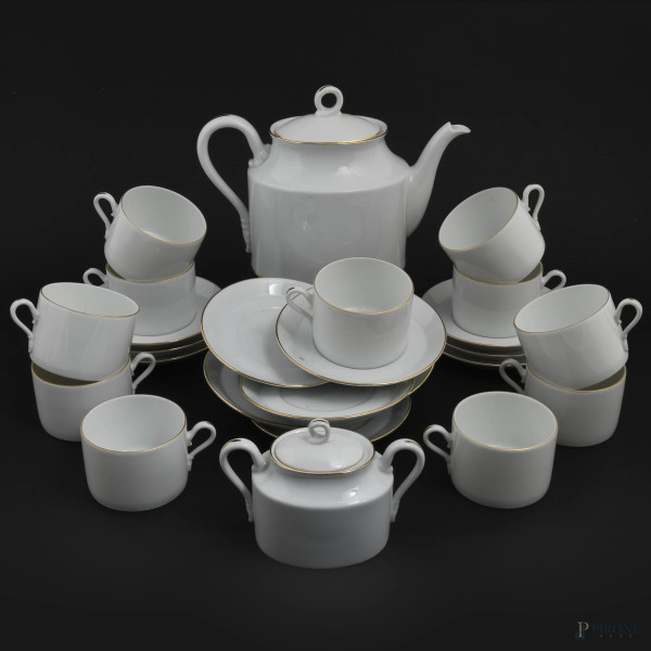Servizio da the in porcellana Richard Ginori, XX secolo, altezza massima cm 18,5, (incompleto, segni di usura)