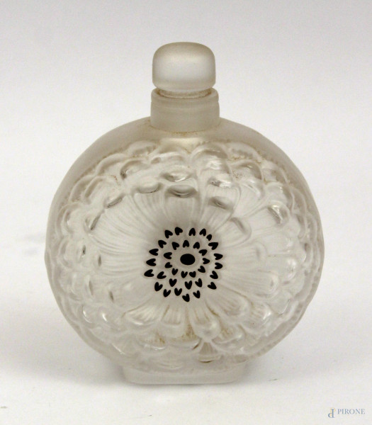 Boccetta portaprofumo in vetro Lalique France, h. cm 13.