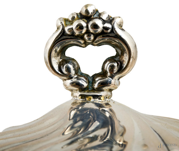 Servizio in argento 800/000 composto da teiera, caffettiera, zuccheriera e lattiera, misure massi...