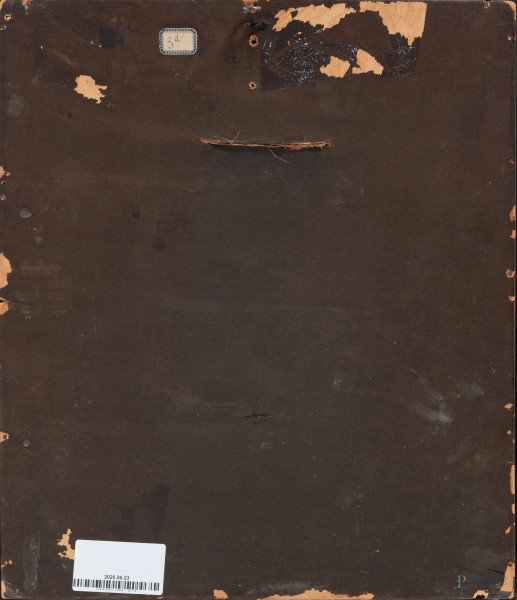 Santo in lettura, XVIII-XIX secolo, bassorilievo in cera entro cornice a bacheca, misure compless...