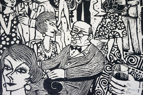 Lotto di varie riproduzioni d'arte e multipli su carta, misure max cm 47x66, XX secolo, (difetti)...