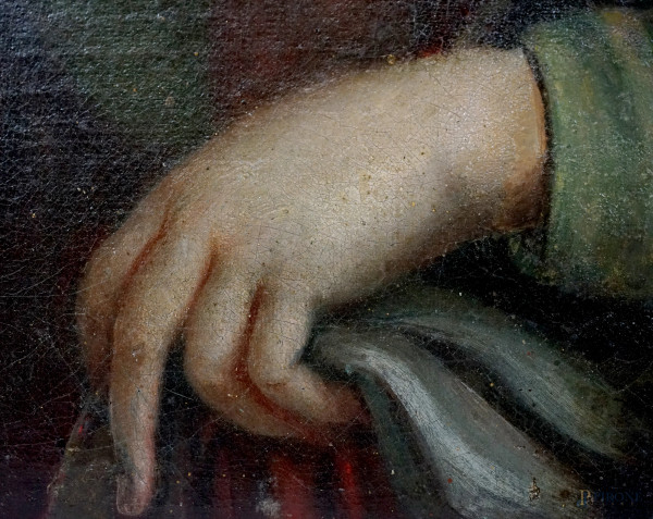 Scuola siciliana del XVIII secolo, Santa Lucia, olio su tela, cm 63,5x50,5