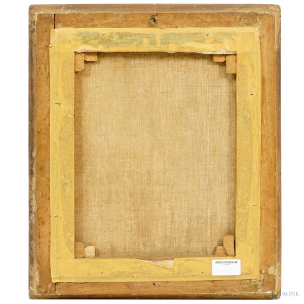 Frivolezze, olio su tela, cm 50x45,5, firmato in basso a destra, entro cornice