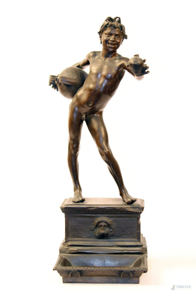 Vincenzo Gemito - Acquaiolo, scultura in bronzo, h 58 cm.