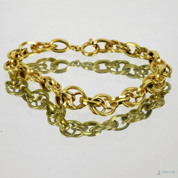 Bracciale in oro giallo 18 KT, peso gr.11,7