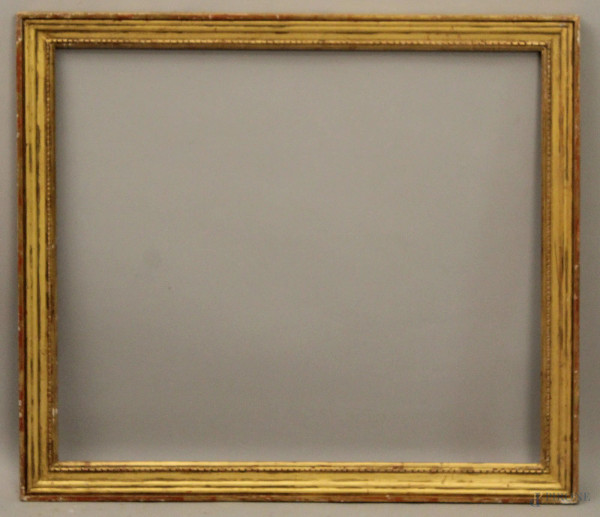 Cornice dell'800 in legno dorato, misura luce 52x58,5 cm