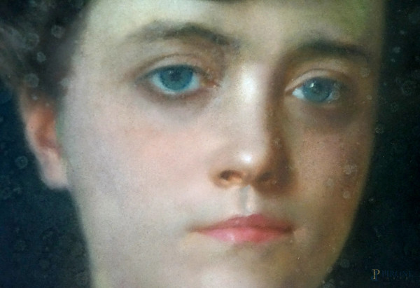 Ritratto di donna, pastello su carta, cm 105x70, firmato e datato "1907" in basso a destra, entro...