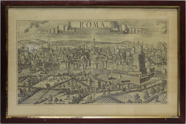 Stampa di Roma 40x25 cm, entro cornice.