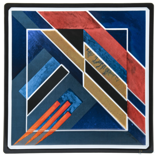 Hajer Stuttgart x Rosenthal, Piatto dell'Anno Jahresteller 1980, es. 440/3000, cm 35,5x35x5x2,5