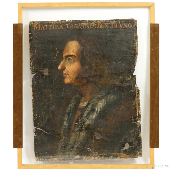 Scuola toscana del XVI-XVII secolo, Serie di otto ritratti di Uomini Illustri, olio su tela, cm 6...