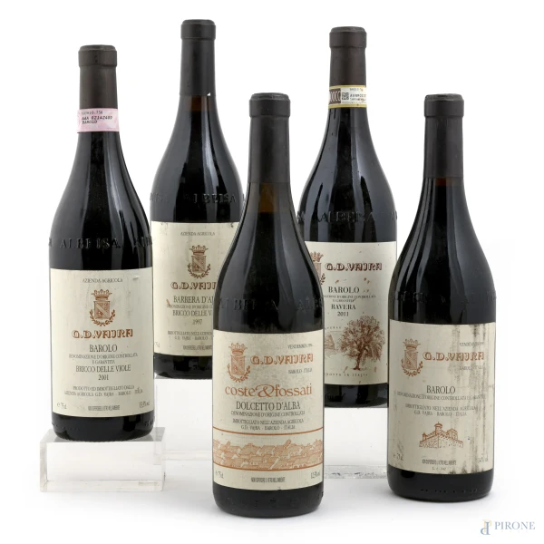 Lotto di cinque bottiglie G.D.Vajra