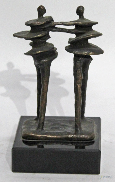 Ballerine, scultura in bronzo, base in marmo,h. 12 cm