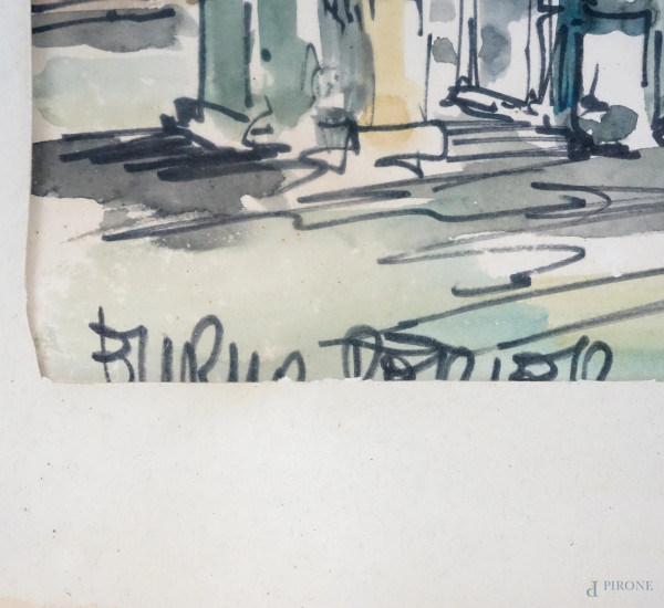 Arco di Costantino, acquarello su carta, cm 30x44,5, firmato, entro cornice.