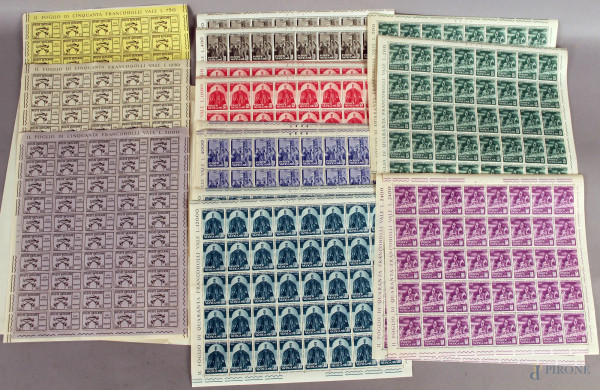 Lotto di francobolli vaticani, anni &#39;50 e &#39;60.