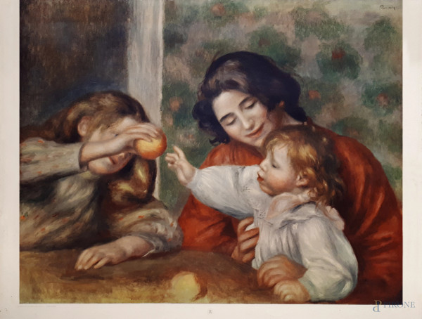 Auguste Renoir, The Nursery, rara cromolitografia su carta, cm 64x80, The Twin Editions N.Y.