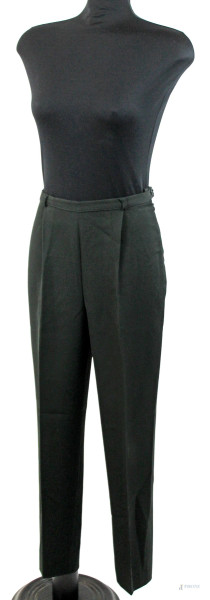 Emporio Armani, pantalone da donna nero a vita alta, chiusura con zip laterale a scomparsa, (segni di utilizzo).