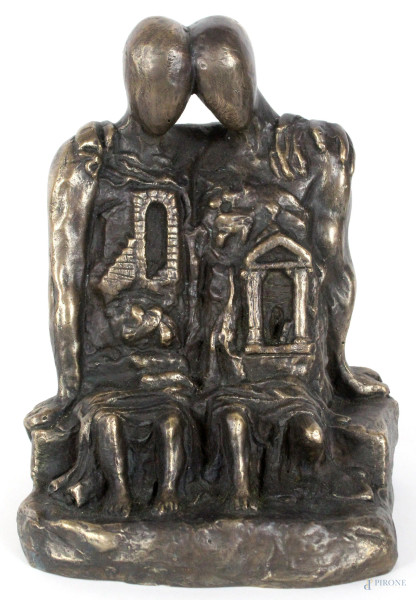 Omaggio a De Chirico, scultura in bronzo, altezza cm. 28.