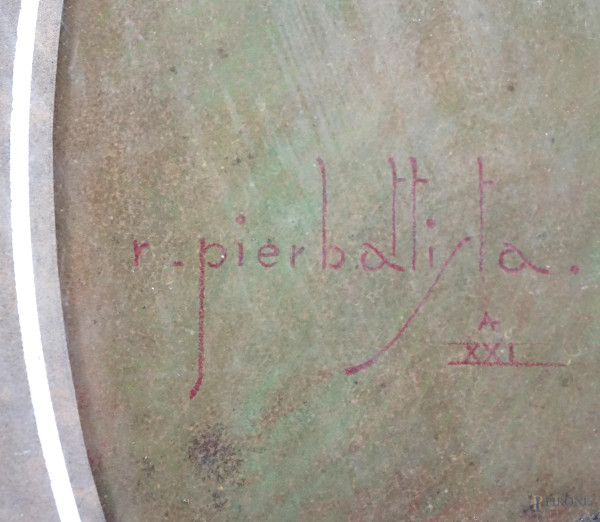 Romolo Pierbattista (Roma, 1904 - ?), Ritratto femminile, pastello su carta, firmato e datato a s...