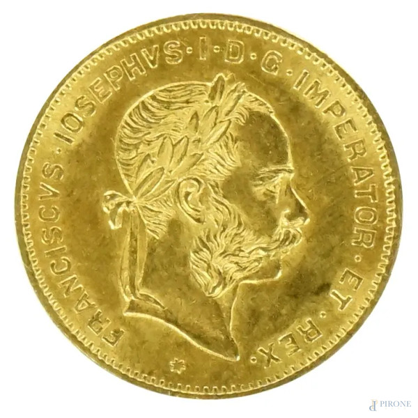 Mezzo Marengo 4 Fiorini 10 Franchi in oro, gr. 3,2