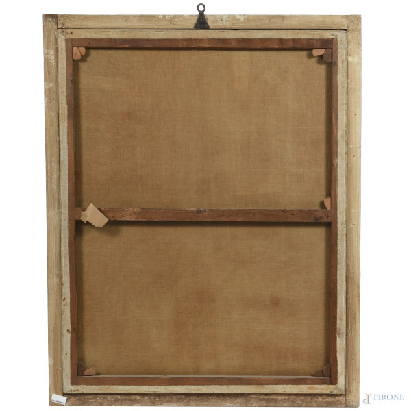 Sacra famiglia con San Giovannino, XVII-XVIII secolo, cm 141x109, entro cornice