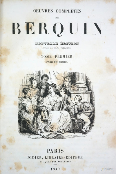 Oeuvres complètes de Berquin, voll. 4, Parigi, 1840 (difetti)