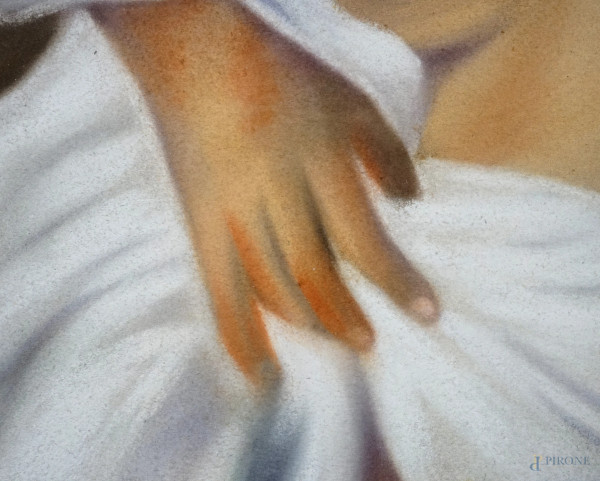 Artista del XX secolo, Nudo femminile, pastello su carta, cm 80x50, entro cornice