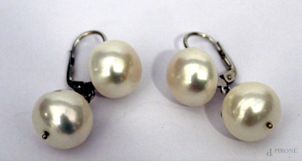 Orecchini di perle e oro 750 gr.12,7