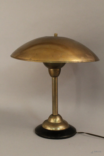 Lampada a fungo in metallo, altezza 38 cm.
