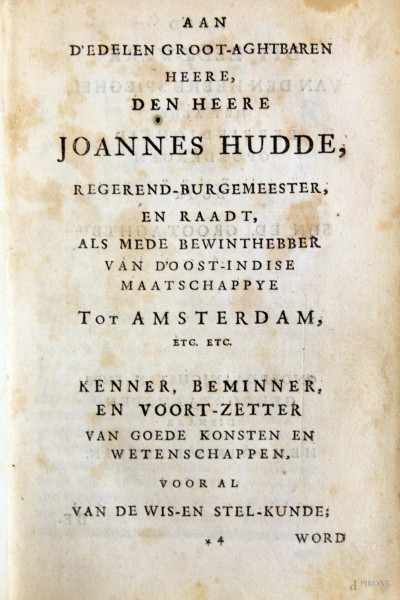 Libro olandese in pergamena del 1694.