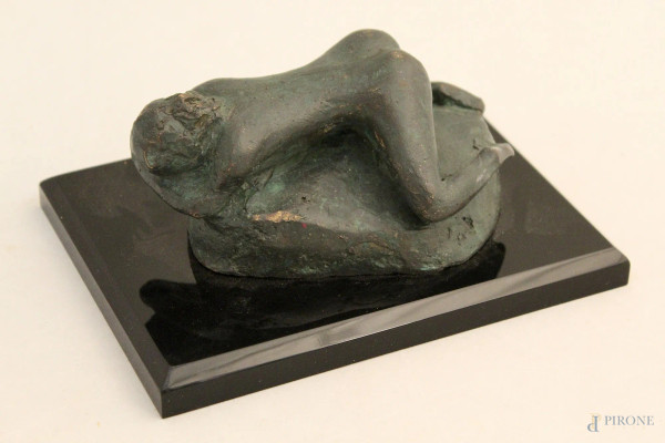 Nudo di donna, scultura in bronzo firmata Carol h. 6 cm.