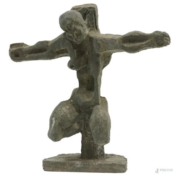 Ernst Iosipovitch  Neizvestny - Crocifisso, scultura in bronzo, cm h 47