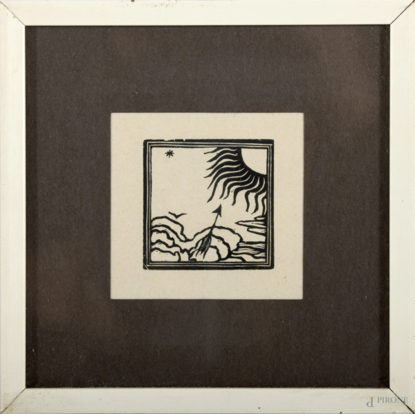 Bruno da Osimo (1888-1962), lotto di 3 xilografie, 18,5x13,5 e 15x15,  entro cornice, (difetti)