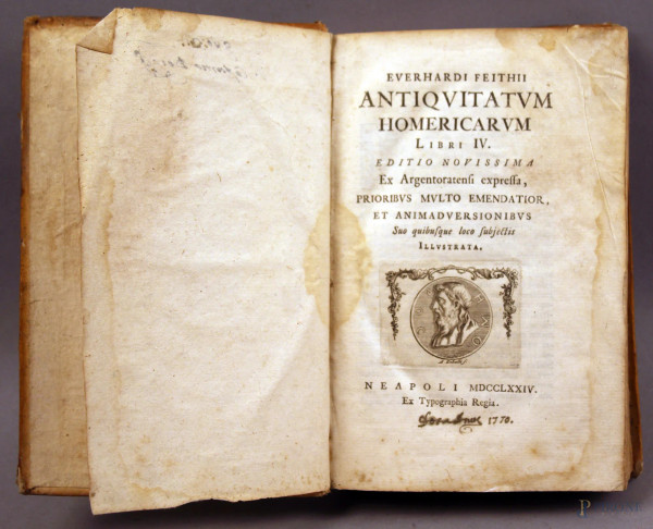 Libro - Antiquitatum Homericarum, libro IV, Napoli 1774