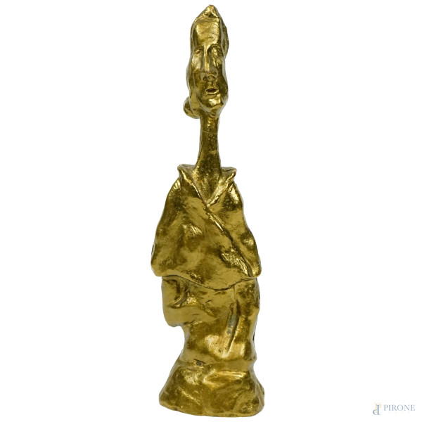 Figura, scultura in ottone, cm 30,5, XX secolo