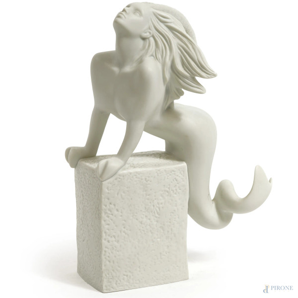 Capricorn, scultura in porcellana bisquit, XX secolo, Royal Copenagen, cm 23x16x7