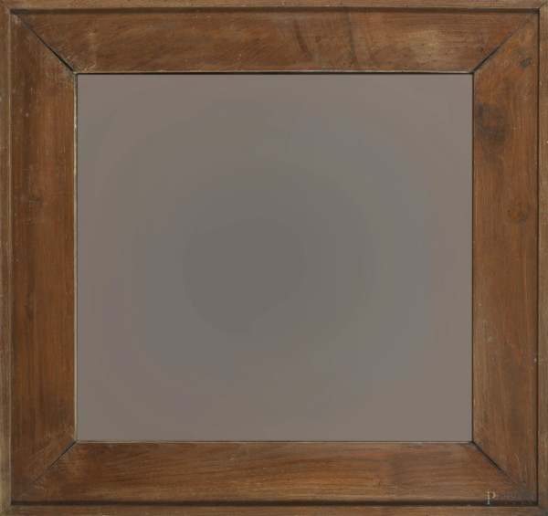 Specchiera con cornice in noce, XX secolo, cm 73x69, (segni di usura, scalfiture, difetti)